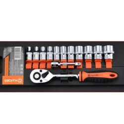 Dopsleutelset 1/4 13 delig compleet